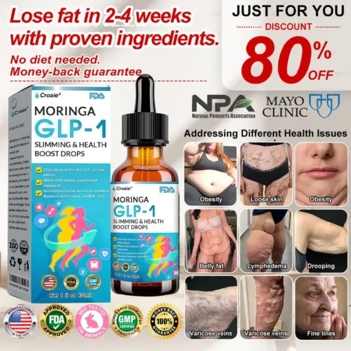 𝗖𝗿𝗼𝗮𝗶𝗲® 𝐆𝐋𝐏-𝟏 𝐌𝐨𝐫𝐢𝐧𝐠𝐚 𝐒𝐥𝐢𝐦𝐦𝐢𝐧𝐠 & 𝐇𝐞𝐚𝐥𝐭𝐡 𝐁𝐨𝐨𝐬𝐭 𝐃𝐫𝐨𝐩𝐬