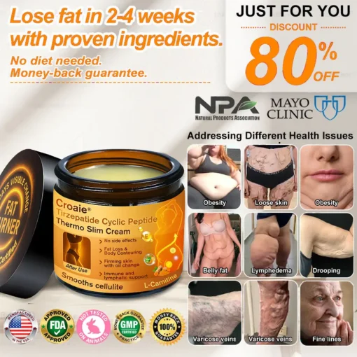Croaie® NIDDK Tirzepatide Cyclic Peptide Thermo Slim Cream