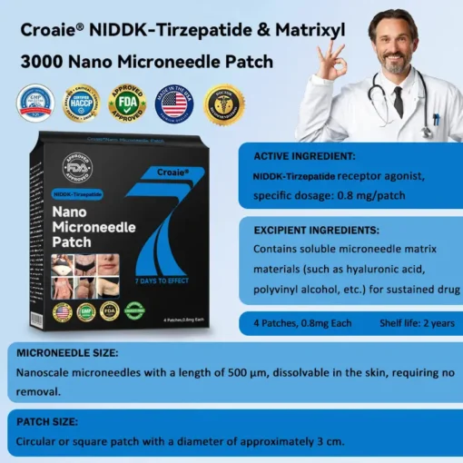 𝑪𝒓𝒐𝒂𝒊𝒆® 𝗡𝗜𝗗𝗗𝗞-𝗧𝗶𝗿𝘇𝗲𝗽𝗮𝘁𝗶𝗱𝗲 & 𝗠𝗮𝘁𝗿𝗶𝘅𝘆𝗹 3000 𝑵𝒂𝒏𝒐 𝑴𝒊𝒄𝒓𝒐𝒏𝒆𝒆𝒅𝒍𝒆 𝑷𝒂𝒕𝒄𝒉