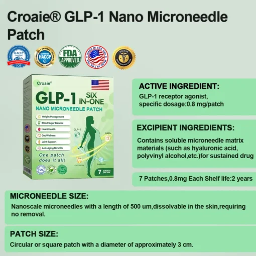 𝗖𝗿𝗼𝗮𝗶𝗲® 𝗦𝗜𝗫 𝗜𝗡-𝗢𝗡𝗘 𝗡𝗜𝗗𝗗𝗞-𝗧𝗶𝗿𝘇𝗲𝗽𝗮𝘁𝗶𝗱𝗲 𝗛𝗲𝗮𝗹𝘁𝗵 𝗡𝗔𝗡𝗢 𝗠𝗜𝗖𝗥𝗢𝗡𝗘𝗘𝗗𝗟𝗘 𝗣𝗔𝗧𝗖𝗛
